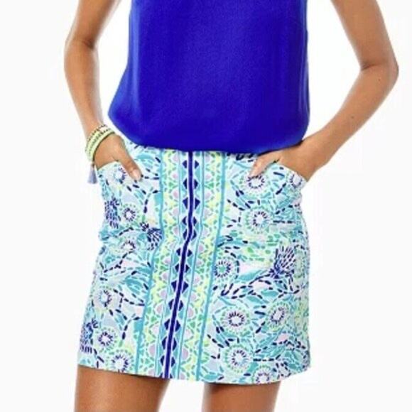 Lilly Pulitzer Womens Marigold Skort in Blue Ibiza Resort Preppy Coastal Size 6 - Picture 1 of 8